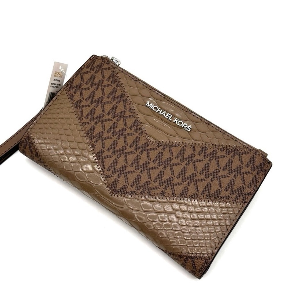 Michael Kors Large Double Zip Wallet Wristlet Dusk Multi - Picture 3 of 10